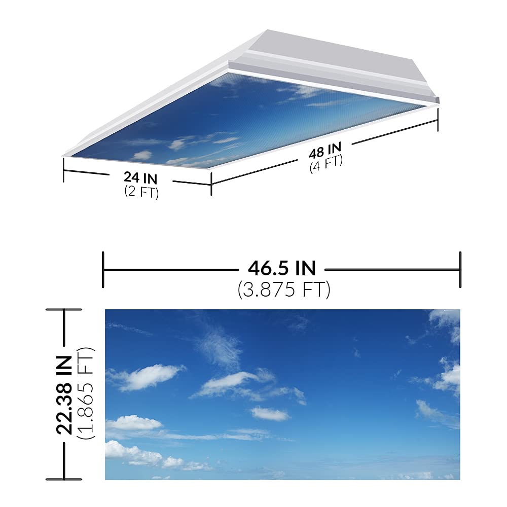 OCTO LIGHTS Fluorescent Light Covers, 2x4, Backlit Film, Cirrostratus, Model CLD-020-2x4, Classroom Use, Improve Focus