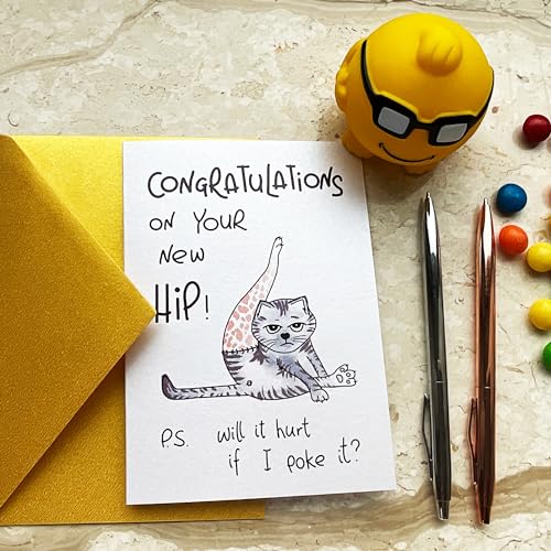 PepperZone Hip Hip Hooray Get Well Soon Card, Speedy Recovery, Funny Hip & Knee Replacement, Surgery Humor Best Wishes, Ha...