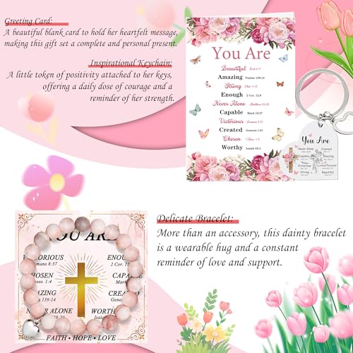 Get Well Soon Gifts for Women - Recovery Care Package with Makeup Bag, Tumbler, Keychain, Bracelet, Card for Friend, Siste...