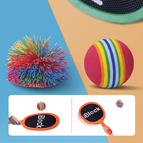 Smartwo Portable Paddles and Bouncy Balls Set for Kids or Adults’ Indoor Outdoor Activities, Sport Game for Beginner or In...