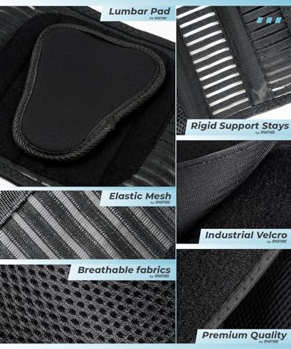 Sparthos Back Brace for Lower Back Pain - Immediate Relief from Sciatica, Herniated Disc, Scoliosis - Breathable + Lumbar ...