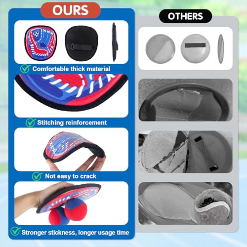 Toss and Catch Ball Set Outdoor Games for Kids, Beginner Toddler Baseball Training Glove Sticky Ball Catch Toys, Beach Poo...