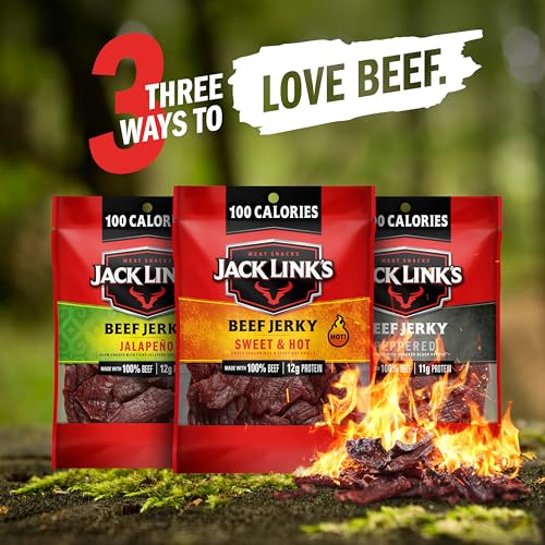 Jack Link's Beef Jerky Bold Variety Pack - Includes Sweet & Hot, Jalapeno and Peppered Jerky, Bulk Protein Snack Pack, Goo...