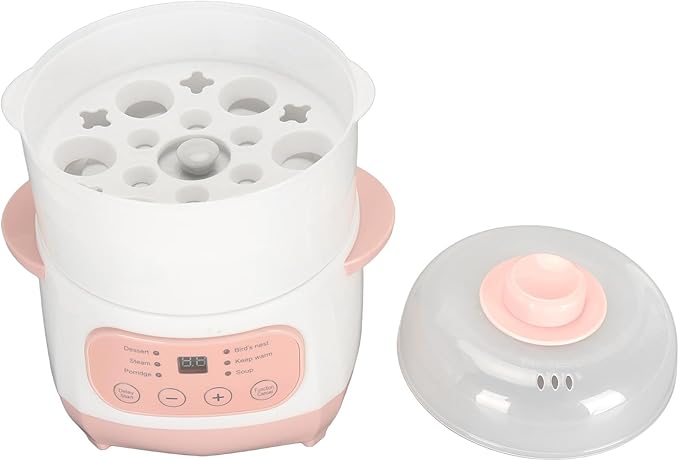 Electric Stew Pot, Dry Burning Prevention Ceramic Lining Smart Soup Cooker for Home Kitchen (US Plug 110V)