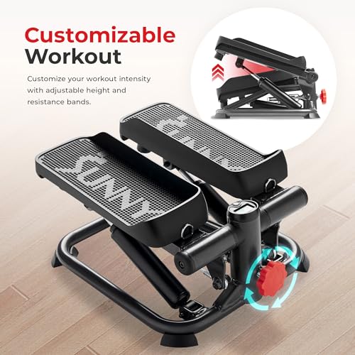 Sunny Health & Fitness Mini Steppers for Exercise at Home, Stair Step Workout Machine, Full Body Cardio Equipment, with Op...
