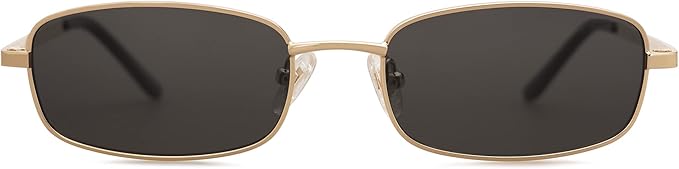 SOJOS Small Trendy Rectangle Sunglasses Womens Mens, Retro 80s 90s Y2k Chic Narrow Thin Skinny Sunnies SJ1187