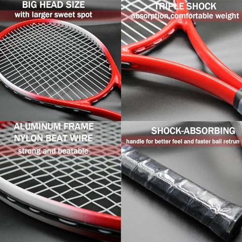 Magicorange Kids Tennis Rackets, Racket Set of 2 Players Tennis Training Equipment for Parent-Child Activities with Traine...