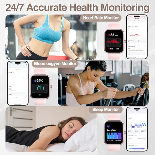 Smart Watch for Women Men with Bluetooth Call, Alexa Built-in Smartwatch, 1.83"DIY Dial Fitness Watch with Sleep Heart Rat...