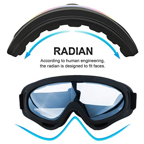 LJDJ Ski Goggles, Pack of 4 - Snowboard Motorcycle Goggles Tactical Combat Military Glasses