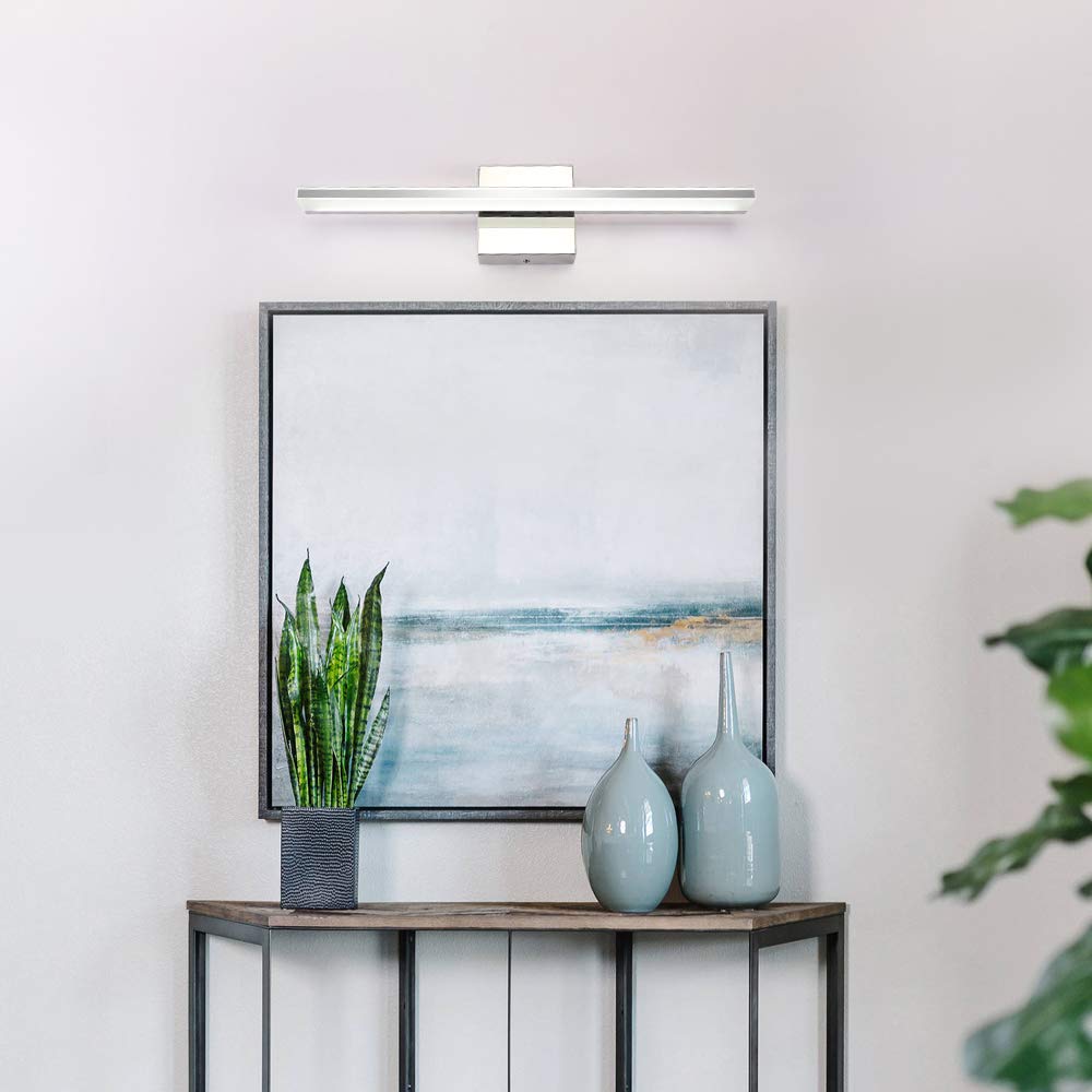 Brivolart Led Vanity Light Bar, 20 Inch Chrome Bathroom Fixture, 12W Acrylic Over Mirror Lighting, Model 6420