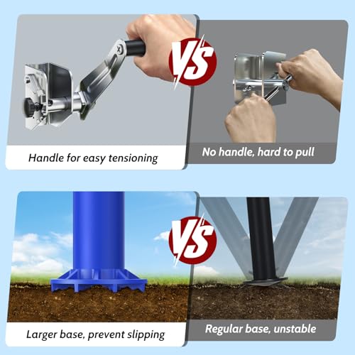 Patiassy Heavy Duty Professional Volleyball Net Set for Backyard & Beach, 32-Ply Reinforced Net with Steel Anti-Sag Winch,...