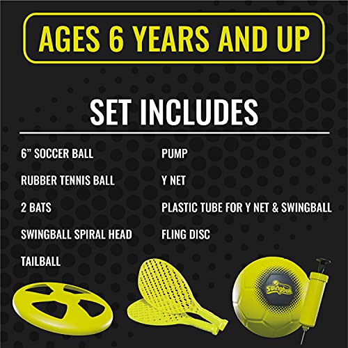Swingball 5 in 1 Outdoor Game Set - Includes, Soccer, Volleyball, Tailball Tennis