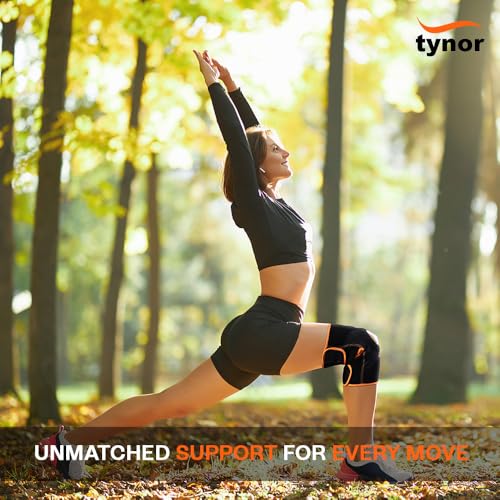 TYNOR Knee Support Brace for Men & Women, Adjustable Knee Compression Sleeve Wrap with Patellar Pad for Running, Knee Pai...