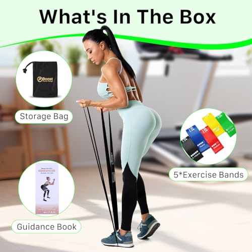 BOOSTFIT Resistance Bands for Working Out, Exercice Bands Set with 5 Different Levels for Physical Therapy, Elastic Bands ...