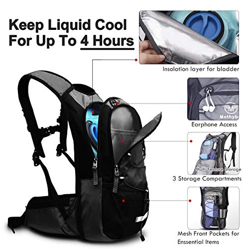 Mothybot Insulated Hydration Backpack Pack with 3L BPA Free Leak Proof Water Bladder, Large Storage Lightweight Hiking Day...