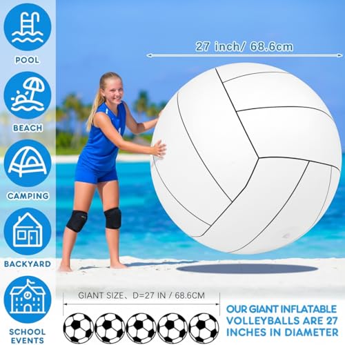Libima 27 Inch Giant Inflatable Volleyball Large Beach Pool for Outdoor Activity Themed Party