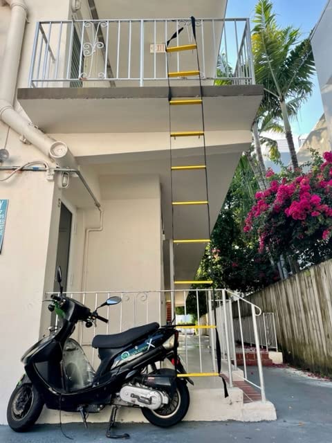 Fire Escape Ladder 2 Story 13 ft | Rope Ladder Fire Escape for Homes Two-Story | Portable, Foldable & Compact | Emergency Ladder Suitable for Balcony | Emergency Ladders for Second Floor House