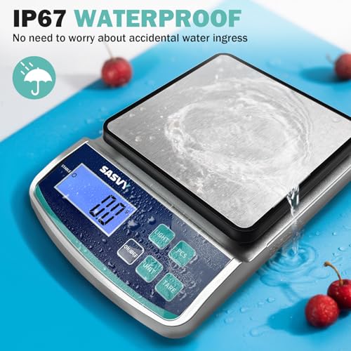SASVY Digital Lab Scale 5000g x 0.1g oz/lb/g/kg Precision Electronic Scientific Scale Analytical Balance for Laboratory Je...