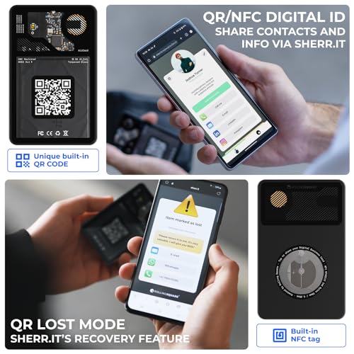 Rolling Square Aircard Wallet Tracker - Bluetooth Wallet Finder Find My Network Compatible with Business Card Feature NFC/...
