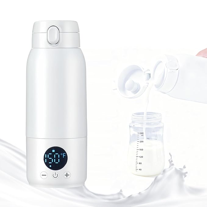 Portable Bottle Warmer for Travel–17oz Large Capacity,30W Fast Charging,Fast Heating for Breast Milk,Formula&Water–Travel Bottle Warmer for Baby,Perfect for Outdoor,Car& On-The-Go Use