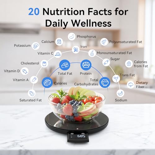 Ultrean Smart Food Scale with Nutritional Calculator, Kitchen Scale for Weight Loss, Food Weight Scale with App for Calori...