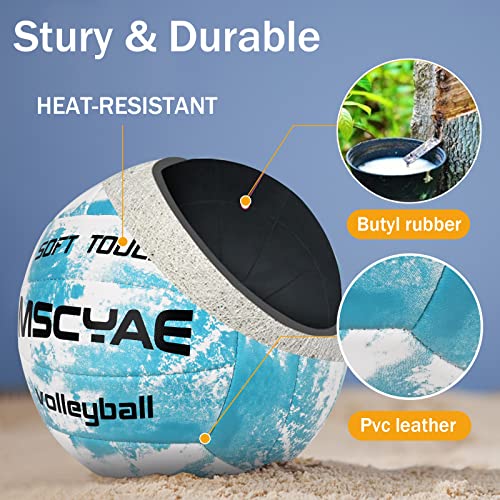MSCYAE Volleyball Official Size 5,Soft Touch Volleyballs for Kids Youth Adults, Indoor Outdoor Volleyball for Beginners Ba...