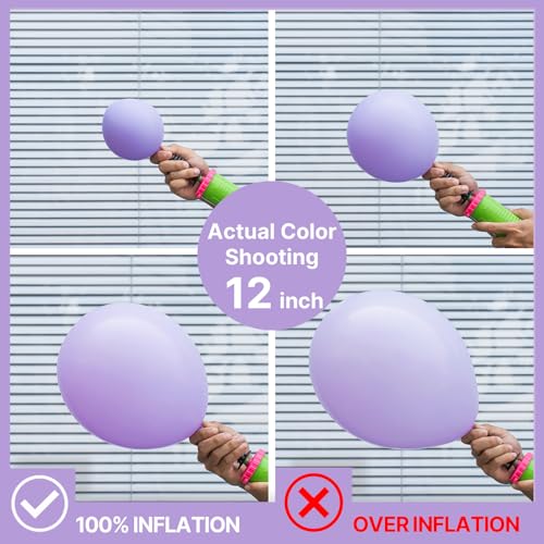 PartyWoo Lavender Balloons 120pcs Different Sizes Pack of 18 12 10 5 Inch Light Pastel Purple Lilac Balloon Arch Kit for B...