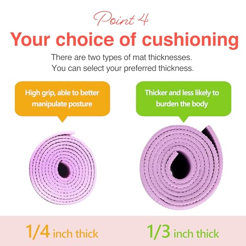 Primasole Brown Non Toxic Yoga Mat with Poses - 68"Lx24"Wx1/4 Inch Non-Slip Workout Mats for Home, At Home Workout Mat wit...