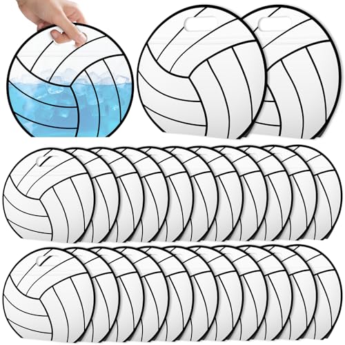 AKAIXI 24pcs Volleyball Gift Bags with Handles Reusable Sealed Snack Bags, Stand-up Bottom Treat Bags for Volleyball Coach...