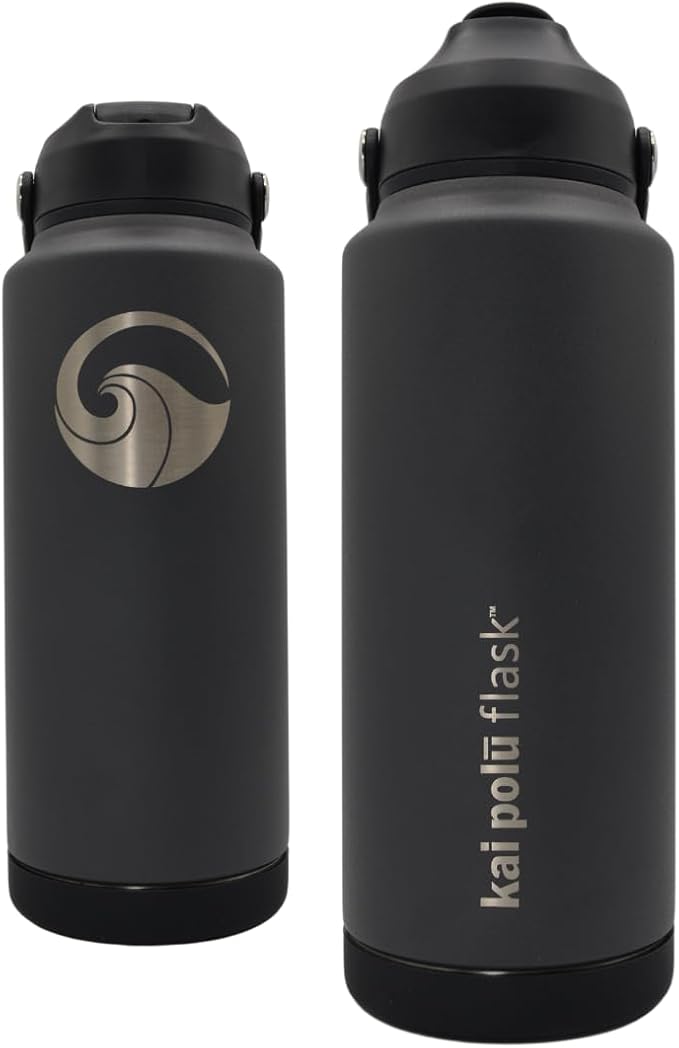 Insulated Stainless Steel Water Bottle (Charcoal (Lanahu), 18 oz)