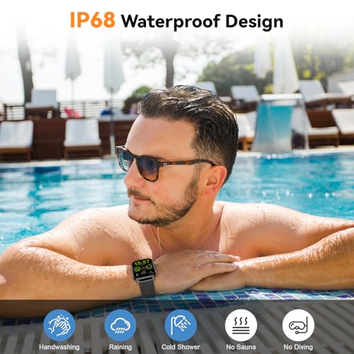 Smart Watch for Men Women Fitness Tracker: Waterproof Bluetooth Call Answer Make Smart Watches for Android iPhone Digital ...