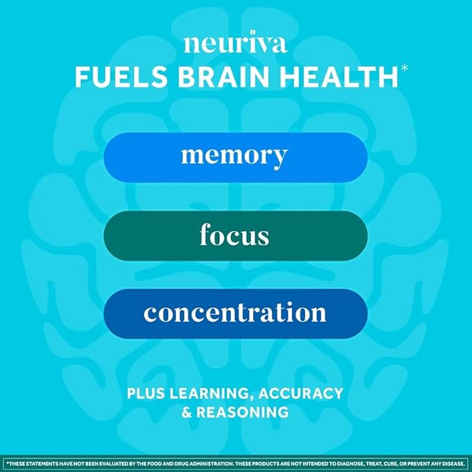 NEURIVA Plus Brain Supplement for Memory, Focus & Concentration + Cognitive Function with Nootropics Phosphatidylserine and Neurofactor, VIT B6 & B12, Strawberry Flavor, 50 Gummies (2 Pack)