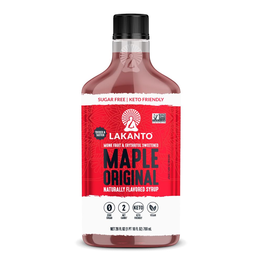 Lakanto Sugar Free Maple Syrup With Monk Fruit & Erythritol For Pancakes, Waffles, Oatmeal, Coffee, Tea, Granola, Frosting & Dre