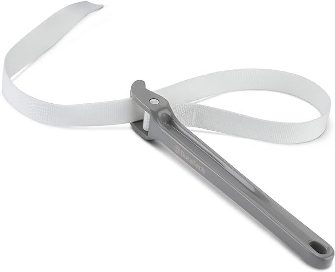 DURATECH Strap Wrench 12" Handle, Adjustable Nylon Strap Pipe Wrenches, Oil Filter Strap Opener Wrench