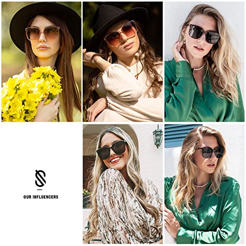 SOJOS Sunglasses for Women Men Vintage Style Shades SJ2157