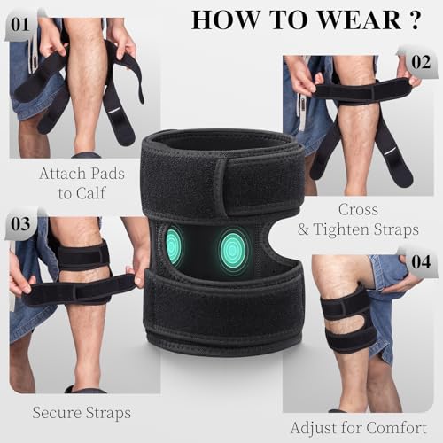 Oyakin Sciatica Pain Relief Devices Brace, Sciatic Nerve Knee Brace with Dual Adjustable Pressure Pads Targeted Compressio...