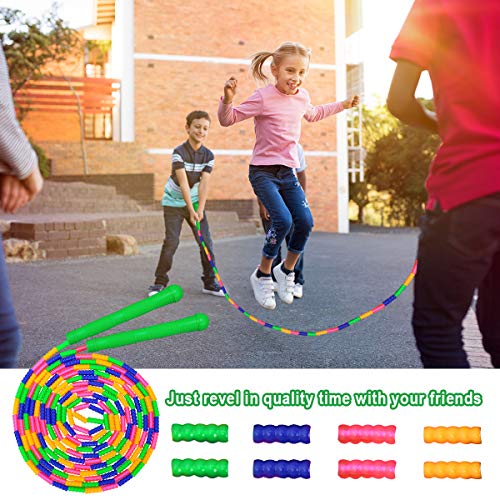 Coolrunner 16 FT Long Jump Rope(2 PACK), Double Dutch Jump Ropes, Soft Beaded Skipping for Kids Adults, Plastic Segmented ...