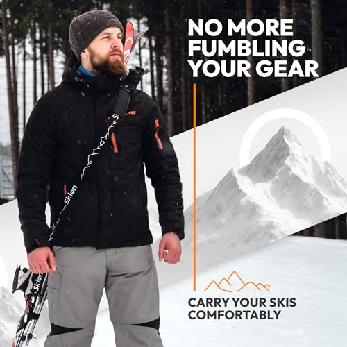 Sklon Ski Strap and Pole Carrier | Avoid the Struggle and Effortlessly Transport Your Ski Gear Everywhere You Go | Feature...