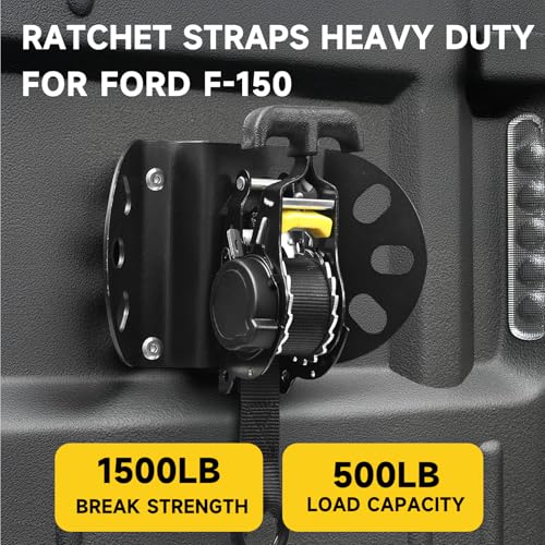 Retractable Ratchet Straps for 2015-2025 Ford F150, Ratchet Straps (2-Pack) Ford F150 Accessories, Tie Down Straps Self Re...