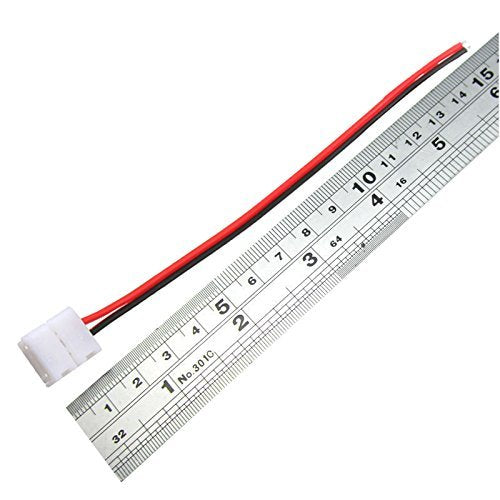 Lightingwill 10Pcs Strip Wire Connectors, 2Pin 10Mm, Solderless Snap Down For 10Mm Wide 5050/5630 Led Strips, Pigtail Connect