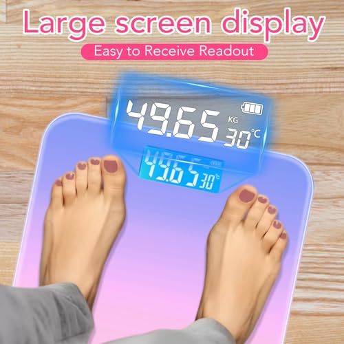 Weight Scales Bathroom, Smart Scale for Body Weight Accurate Measurement, Tempered Glass Digital Bathroom Scale, Weight Sc...