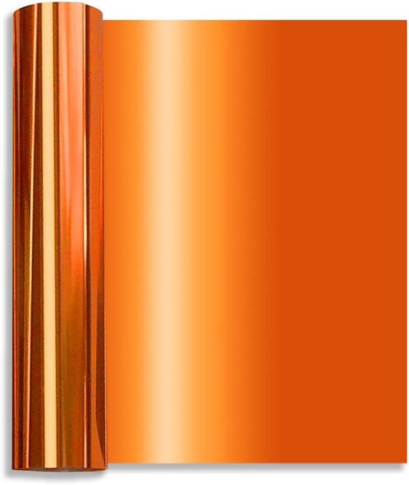 Tvinyl Warehouse Orange Foil HTV Metallic Heat Transfer Vinyl Roll 12" x 6FT for All Cutter Machine