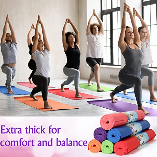 Amylove 12 Pieces Yoga Mats Bulk 68x24x0.12 Inch Exercise Non Slip Fitness Workout Mats for Women Men Home Workout Gym Yoga