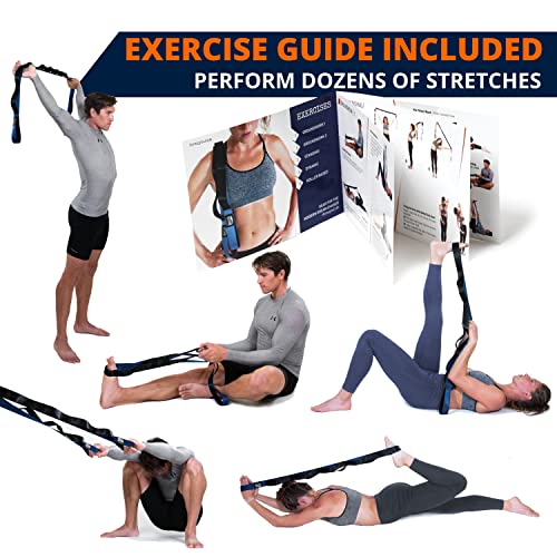 Brazyn Mobility Stretching Strap | Multi-Functional 12-Loop Strap for Stretching, Yoga, Physical Therapy, Pilates, Dance a...