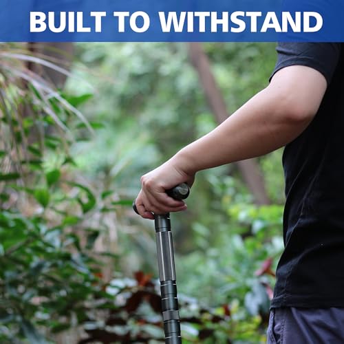 aiGear G2 Tactical Stick Hiking Walking Staff - Trekking Poles Outdoor Adjustable Hiking Stick for Camping Hiking 5 Tubes ...