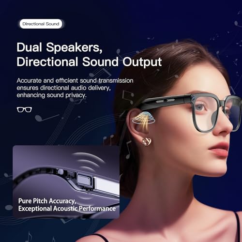 Dormiro Smart Glasses with Camera,4K with Audio Bluetooth Camera Glasses for Men Women 8MP 32G HD Hidden Video Recording S...