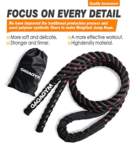 Weighted Jump Rope for Fitness - 9.8ft Heavy Battle Ropes for Exercise, 3LB Workout Rope for Women & Men, Skipping Rope Fo...