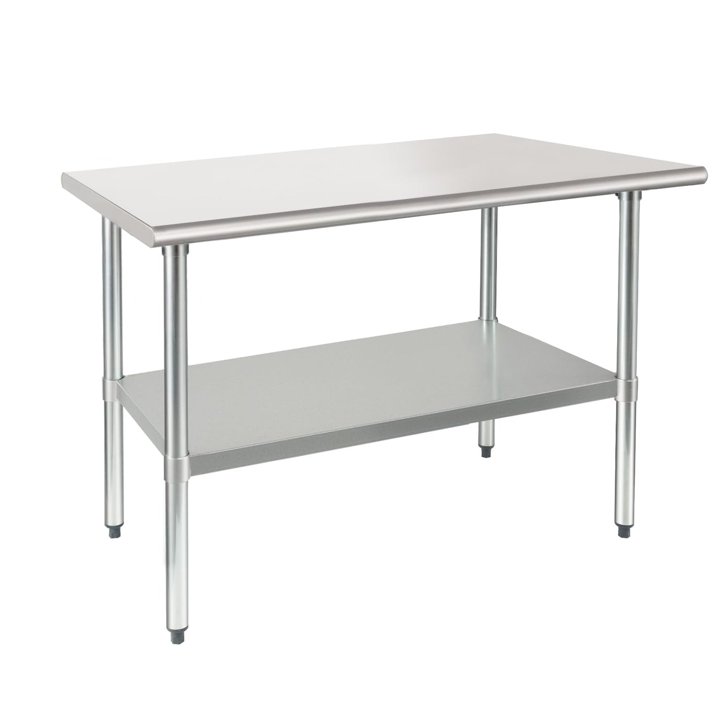 HARDURA Stainless Steel Table 30X36 Inches with Undershelf and Galvanized Legs NSF Heavy Duty Commercial Metel Table for Food Prep