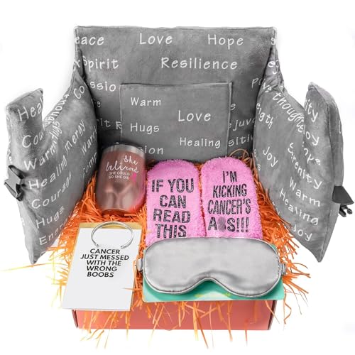 Breast Cancer Gifts for Women, Get Well Soon Gifts for Women, Breast Cancer Awareness Care Package with Mastectomy Pillow