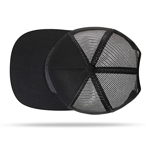 UALON Baseball Cap, Snapback Trucker Hat for Men & Women with American Flag and Adjustable, Breathable Mesh, Flat Bill Hats